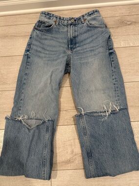 Zara Light Blue Washed Denim Jeans